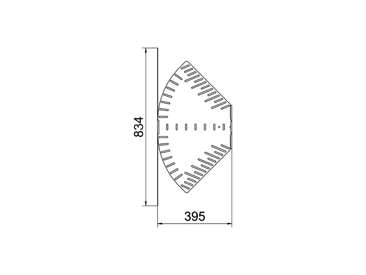 Bogen BET RB W verstellbar 60×400mm Edelstahl A2 blank