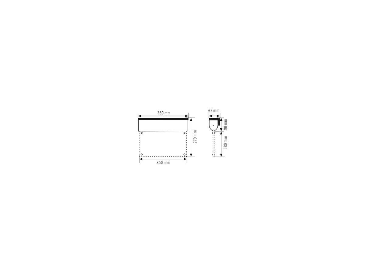 Notleuchte ESYLUX SLD EL LED IR 230V 3W IP40 3h Aluminium Wandmontage