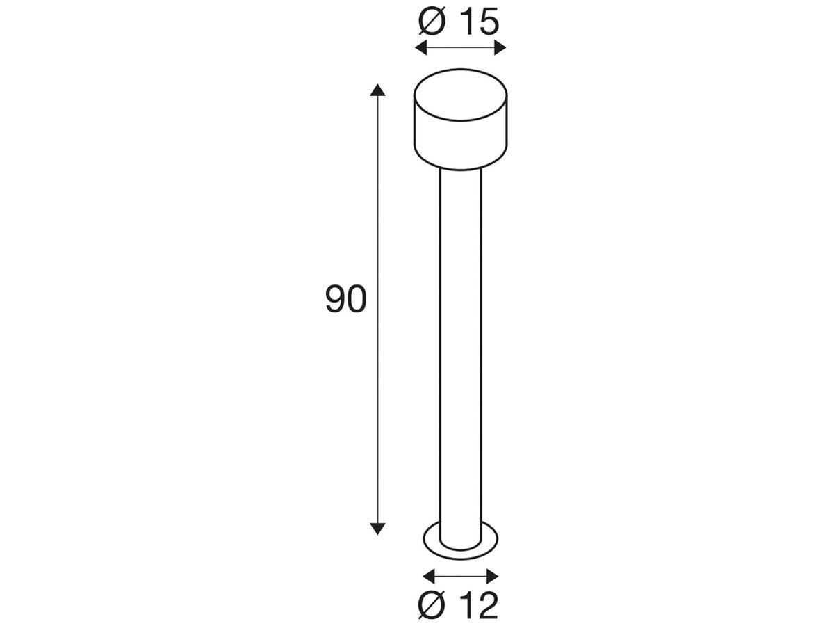 LED-Pollerleuchte SLV TAHA 10W 450lm 2200…2700K IP65 Ø150×902mm schwarz