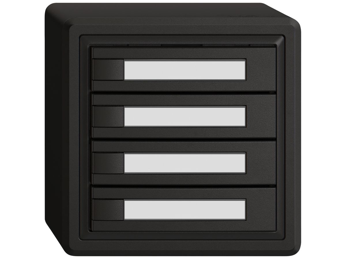 AP-KNX-Taster RGB EDIZIO.liv SNAPFIX® Temperaturfüh.o.LED Pap.4×T 1-Tbed.sz