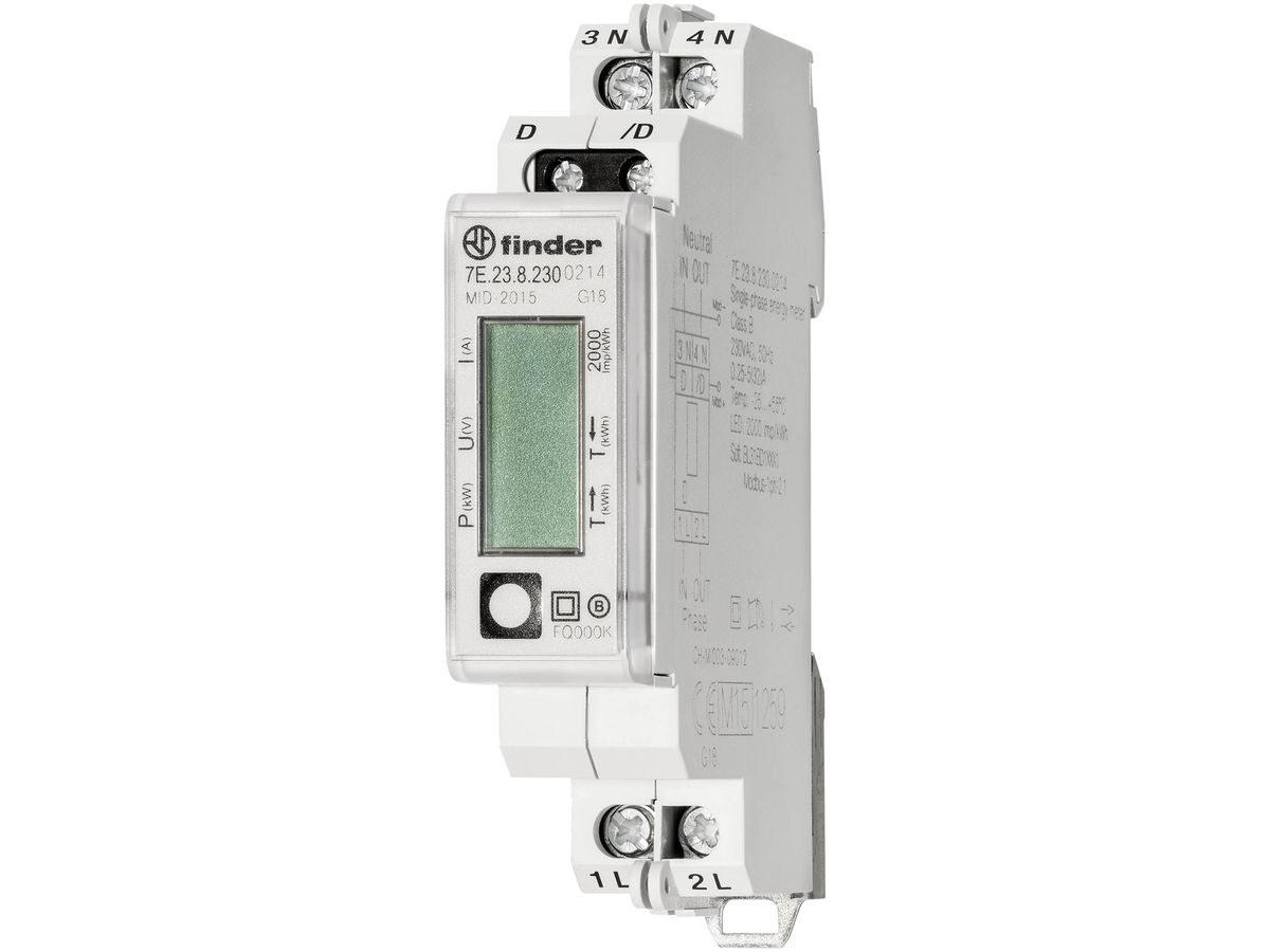 REG-Energiezähler Finder 1×32A direkt MID-Zulassung, M-Bus