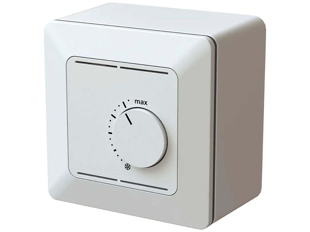 AP-Raumthermostat Max Hauri priamos 230VAC 10A 5…30°C 60×60mm weiss