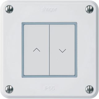 KNX-Storentaster Hager BA robusto A 2-fach 86×86mm weiss