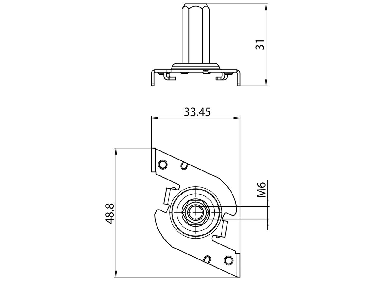 Befestigungsklammer Sylvania OneTrack M6 Stahl 49×34×31mm weiss