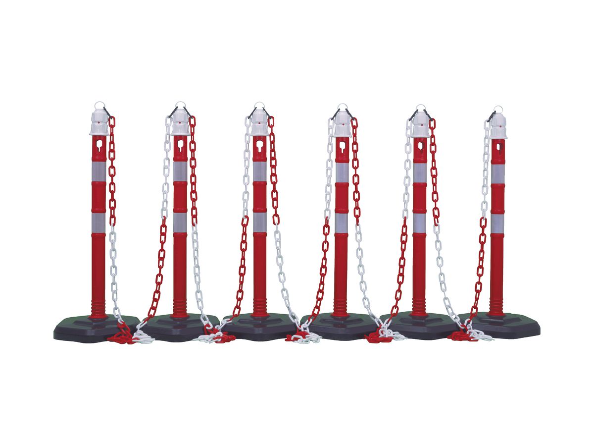 Kettenständer-Set CIMCO 6×Pfosten + 5×Ketten à 3 m