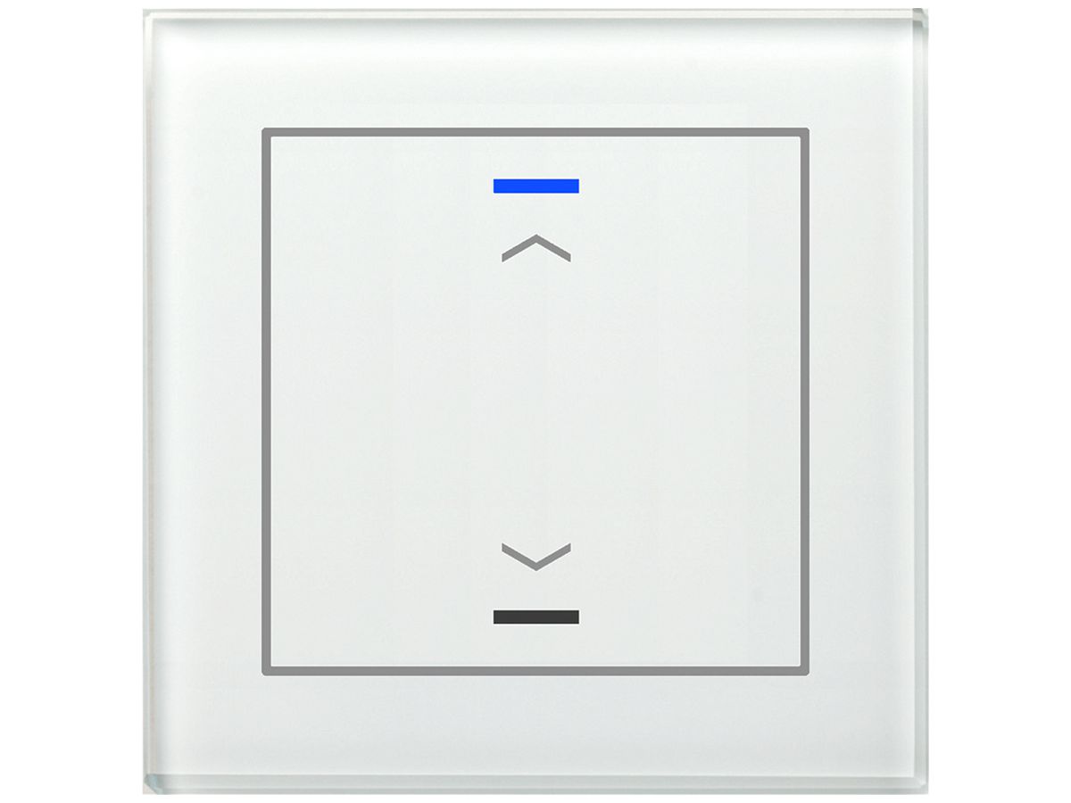 UP-Taster KNX RGBW MDT BE-GTL10W.A1 1T/2B Glas weiss "Jalousie"