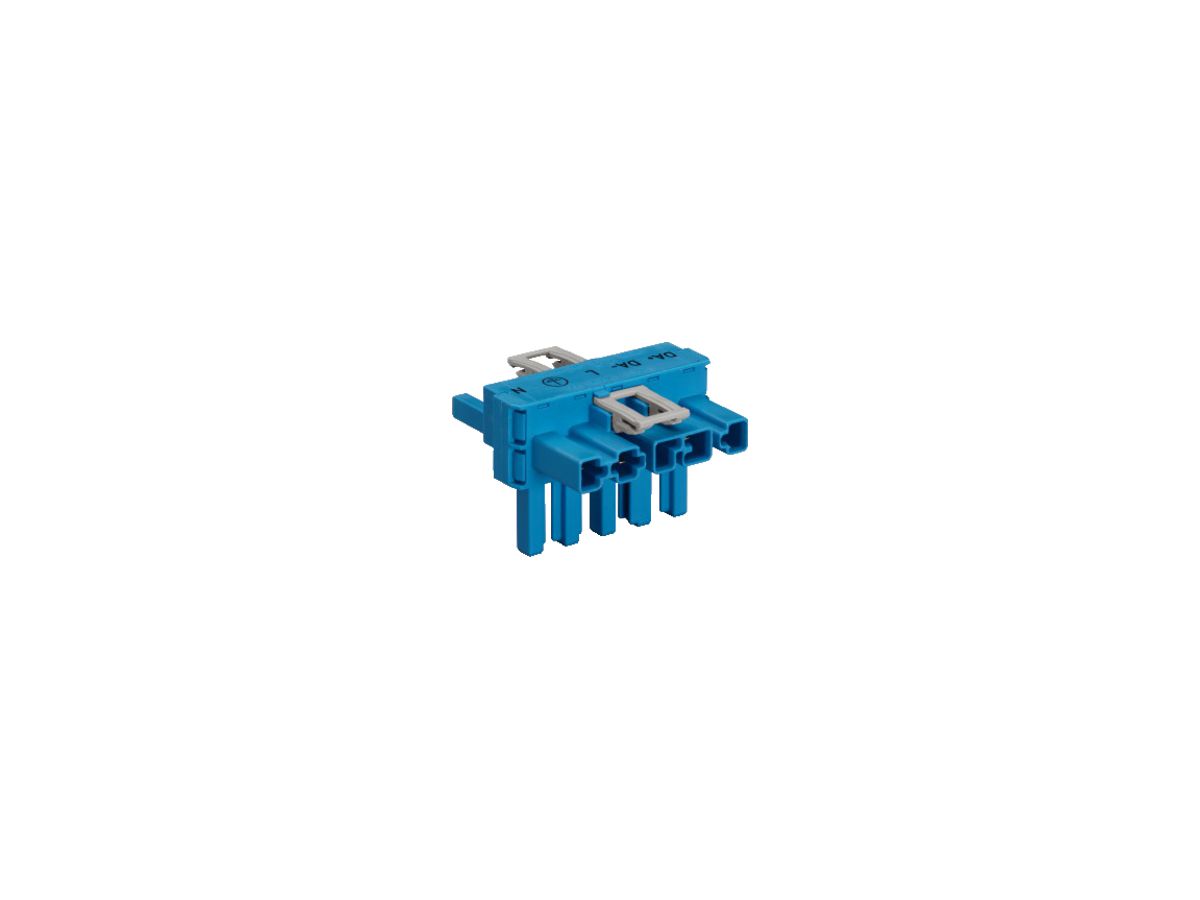 T-Verteiler WAGO 5L Stecker/2×Buchse blau