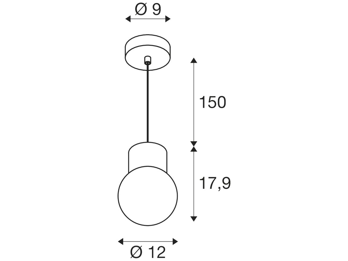 Pendelleuchte SLV VARYT E14 1×0…6W Ø120mm Messing