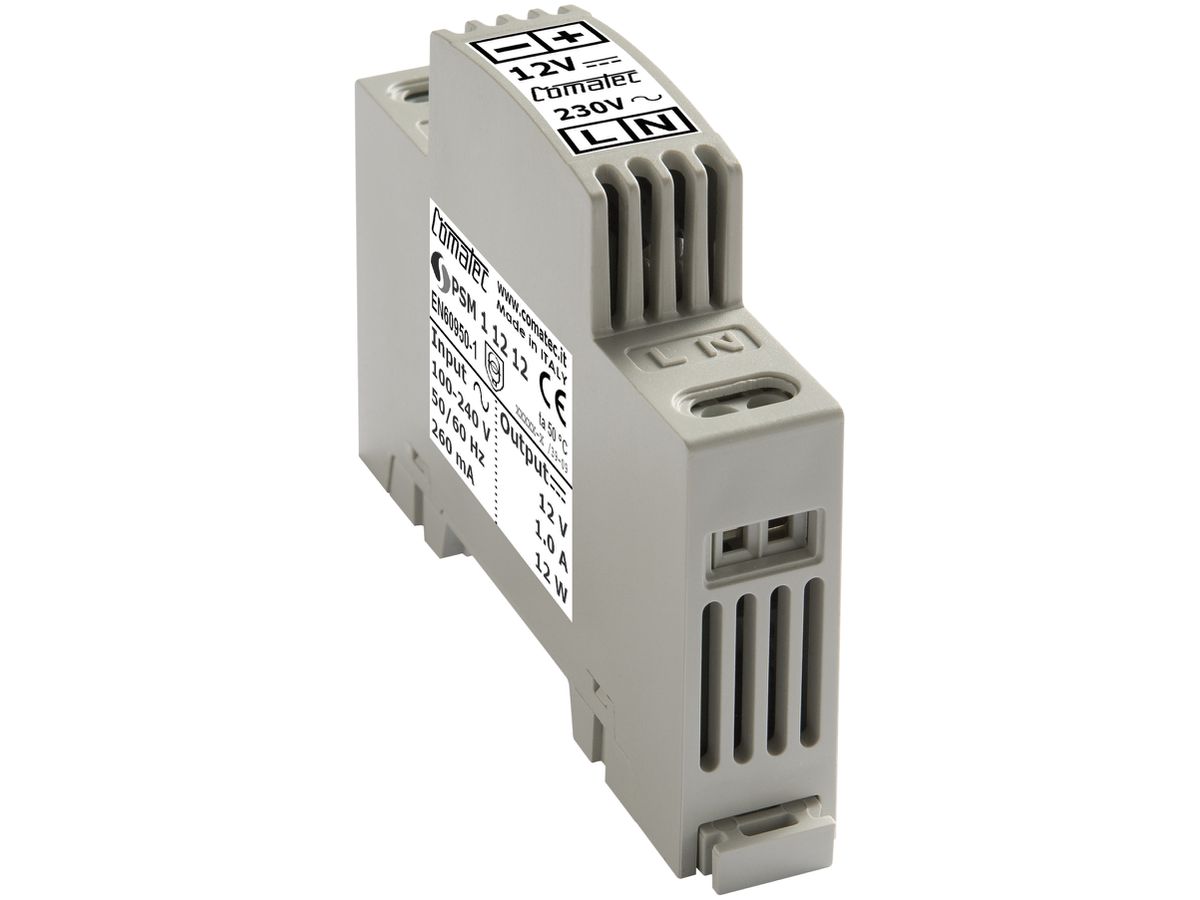 REG-Netzteil Comatec PSM1, IN: 100…240VAC, OUT: 12VDC/12W, stabilisiert, 1TE
