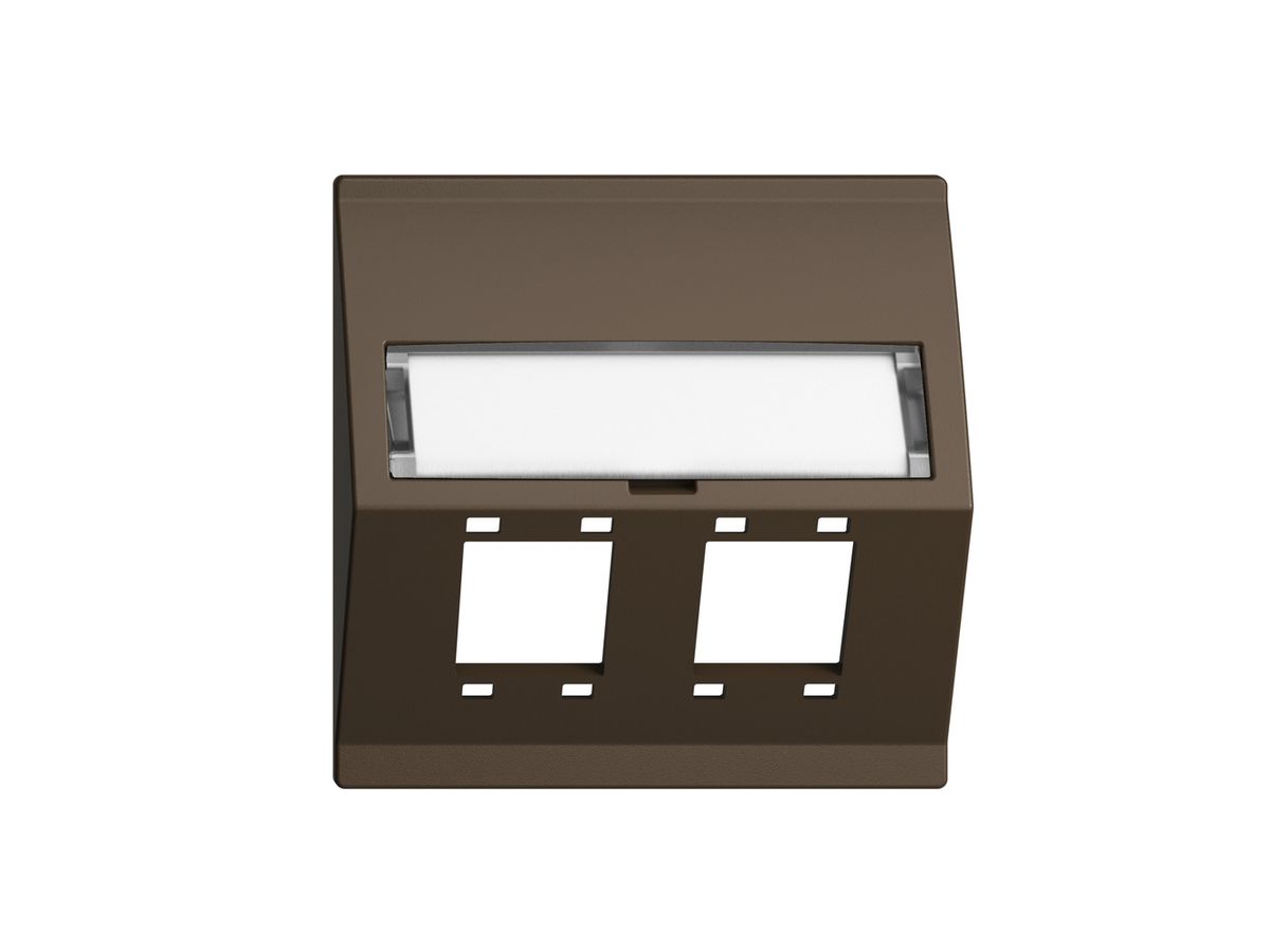 EB-Montageset EDIZIOdue F Schrägauslass 2×R&M Kat.5e/6/LC spezial, coffee