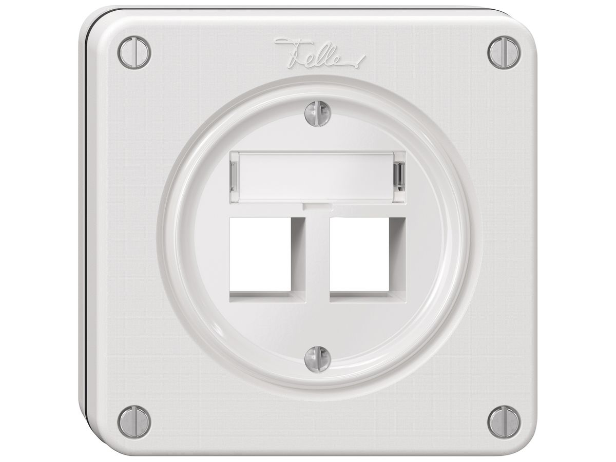 UP-Montageset NEVO Keystone SNAPFIX® für 2 Buchsen 87×87mm ws