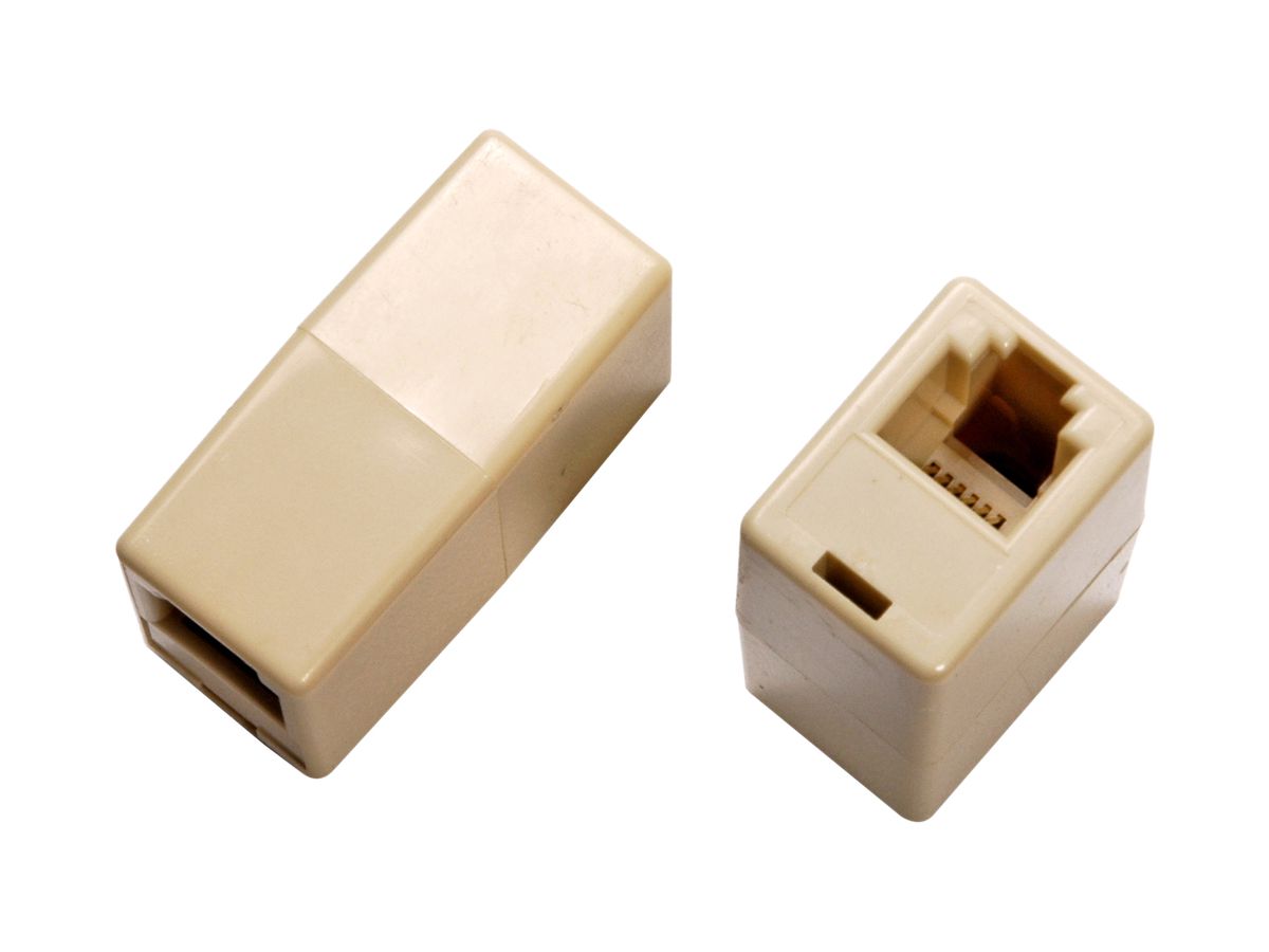 Direktadapter RJ11f/RJ11f UTP kabellos, beige