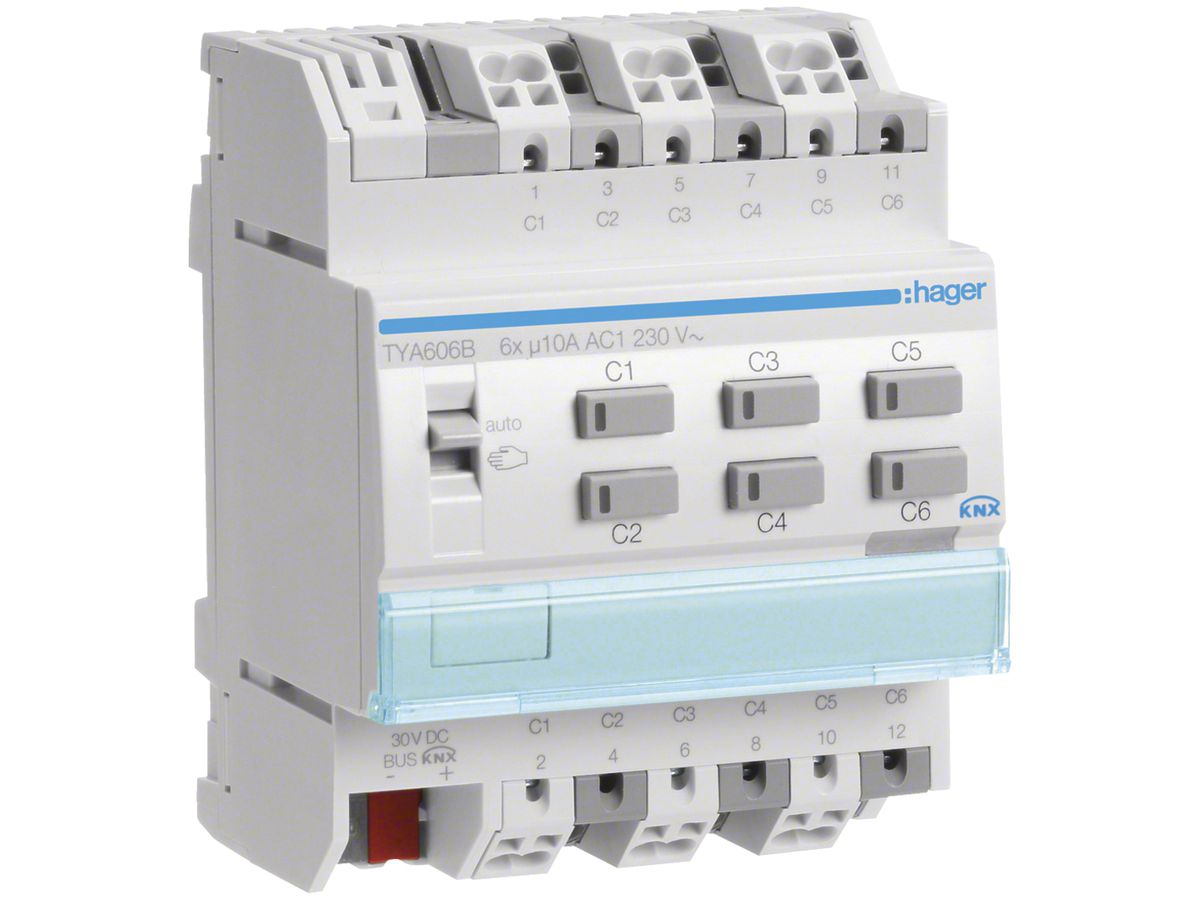 REG-Schaltausgang KNX Hager system 10A 6-fach