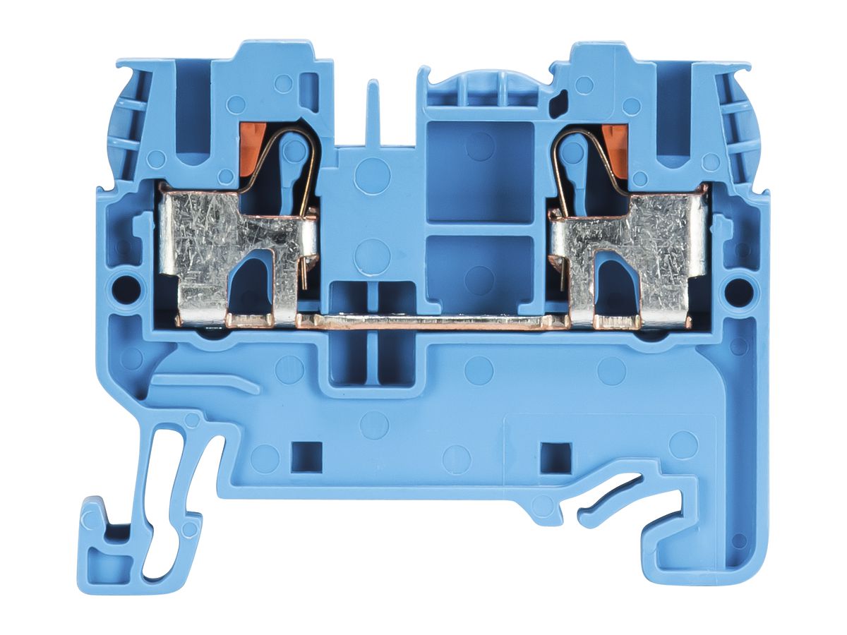 Durchgangs-Reihenklemme WTP 0.2…2.5mm² 32A 800V 2×Steck.1 Et.Hutschiene TH35 hbl