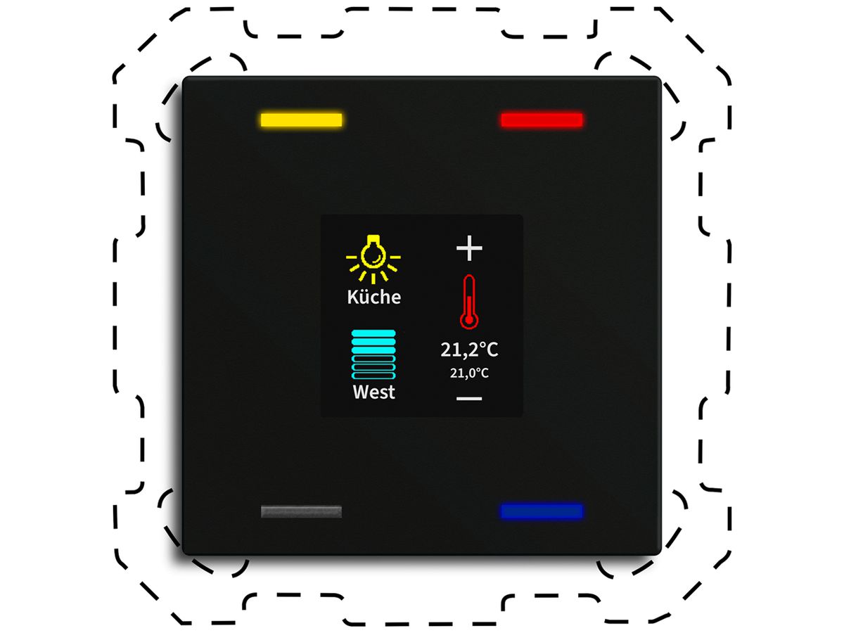EB-Bediengerät KNX MDT BE-TAS60T416.01 4T/4B Display schwarz matt