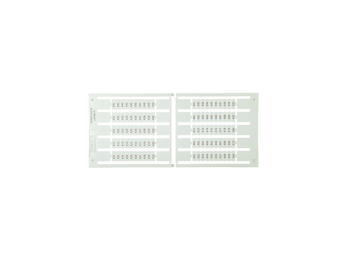 Bezeichnungsschildchen 5×5mm 10×91…100, 5 Kart. zu 100