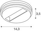 Punktauslass SLV S-TRACK 3~ DALI 220…240V Ø143×35mm schwarz