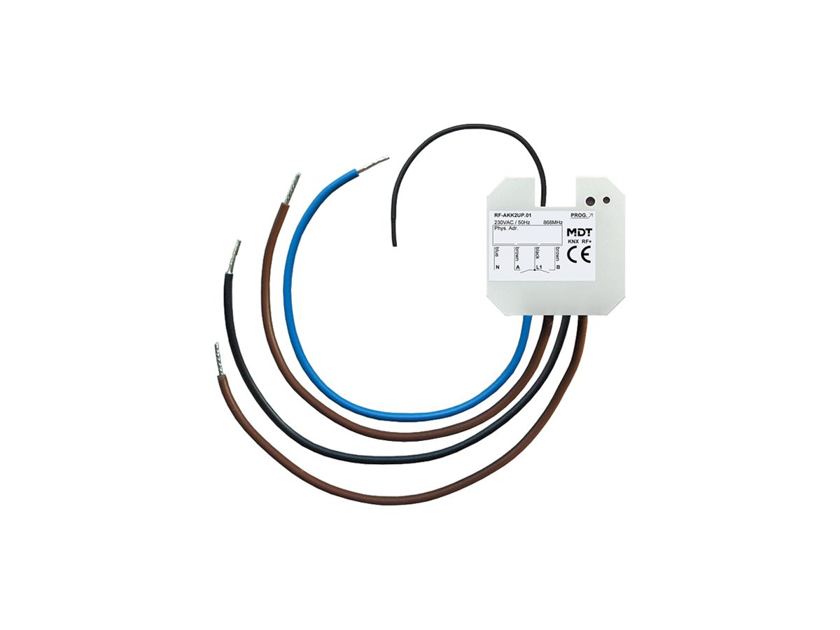 EB-Schaltaktor KNX RF+ MDT RF-AKK2UP.01 2-Kan 10A 230V