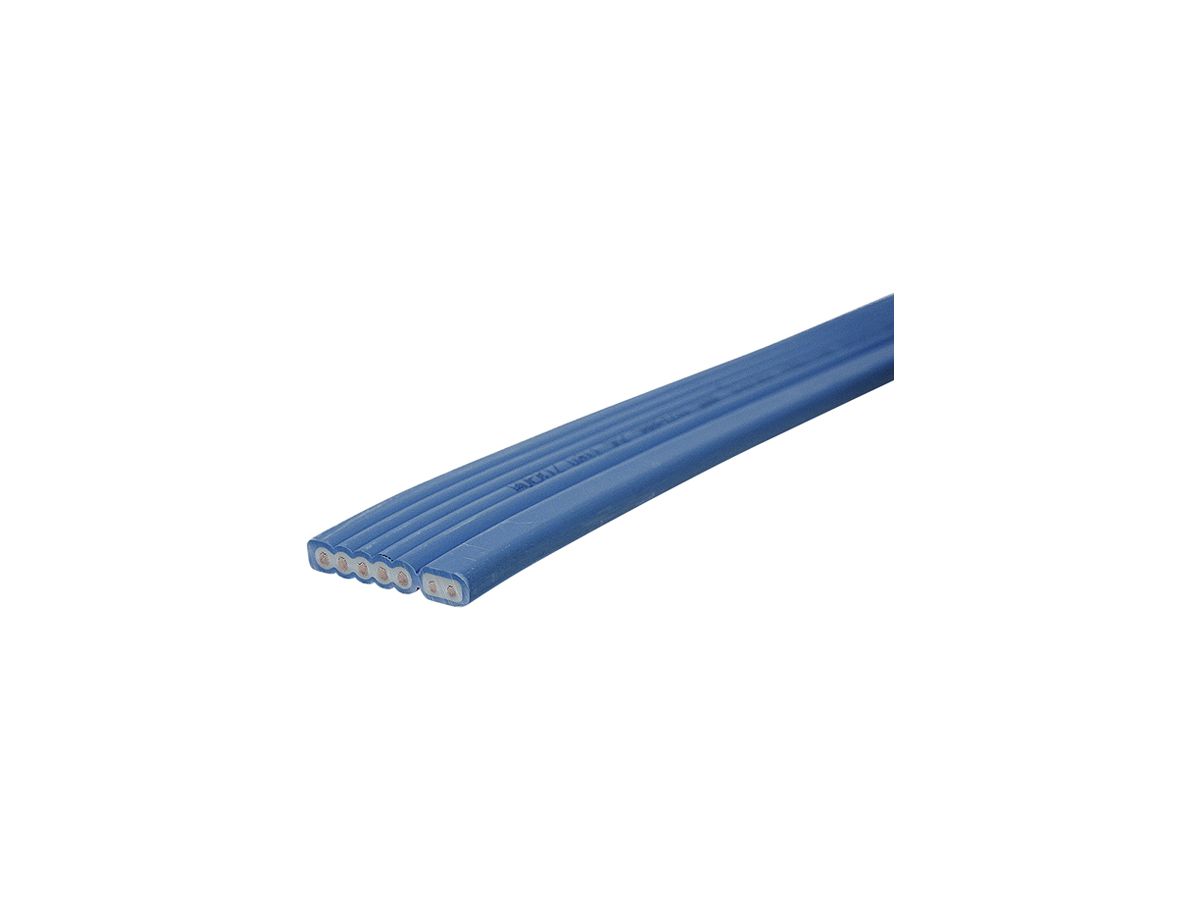 Flachkabel Woertz DALI HF blau 5×2.5mm²+2×1.5mm² B2ca
