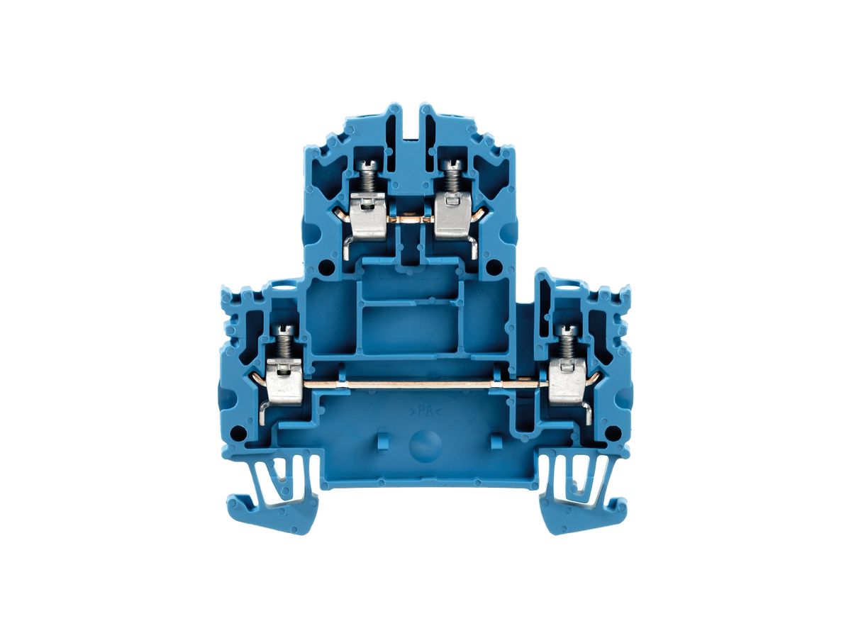 Mehrstock-Reihenklemme Weidmüller WDK N Schraubanschluss 4mm² 2 Etagen blau