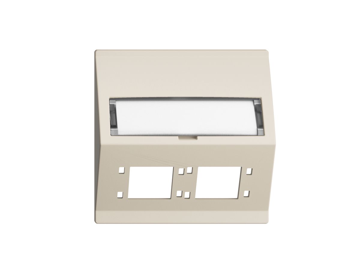 EB-Montageset EDIZIOdue F Schrägauslass 2×R&M Kat.6A/LC spezial, crema
