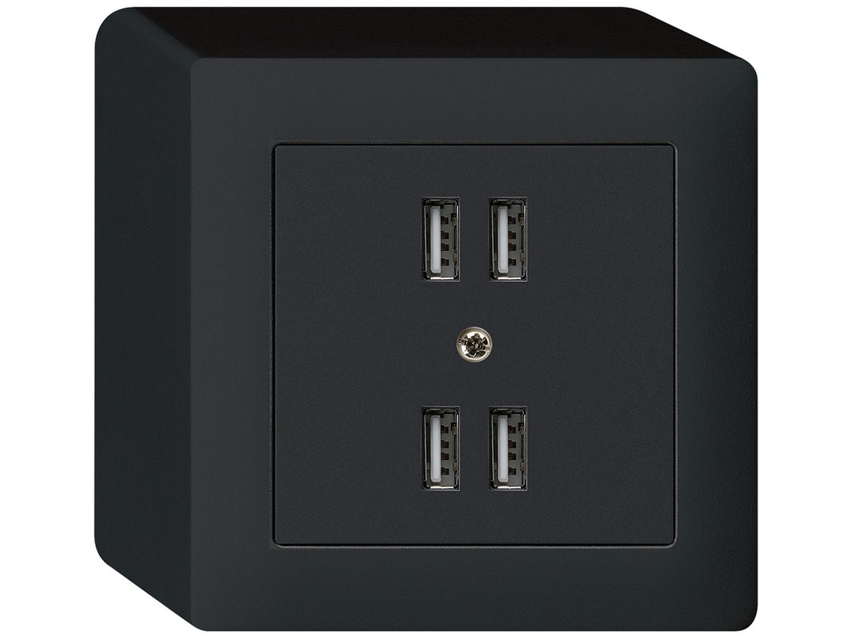 AP-Steckdose 4×USB kallysto Q 2400mA schwarz