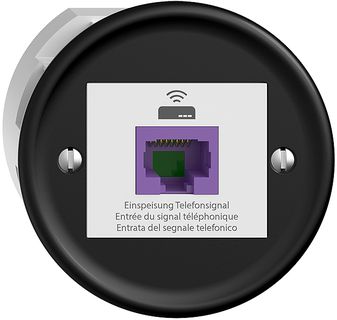 Rückführungsdose STANDARDdue Q 1×RJ45 f.Swisscom VoIP, 8 polig, UTP, schwarz