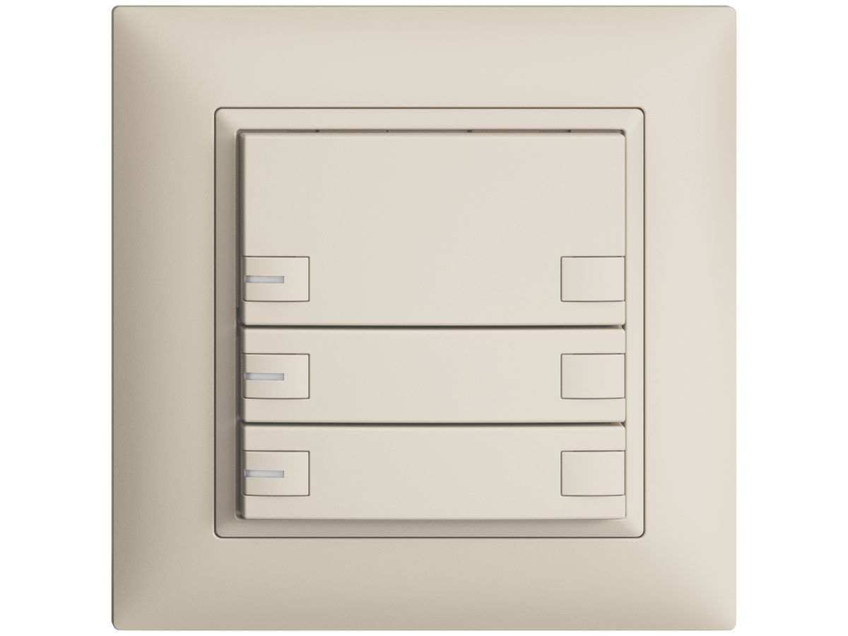 UP-Universaltaster 3×2T Schraubklemme EDIZIOdue crema, mit LED