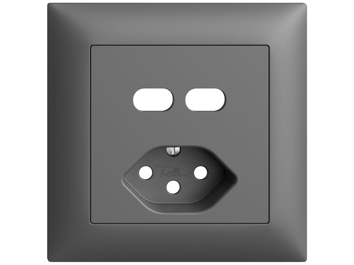 UP-Montageset Feller EDIZIOdue für Steckdose USB 2×Typ C + Typ 13 dunkelgrau