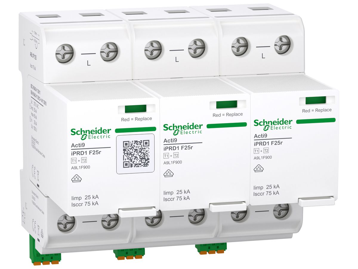 Kombiableiter Acti9 iPRD F25r Typ 1+2 3P 25kA 240V TN-C 6TE