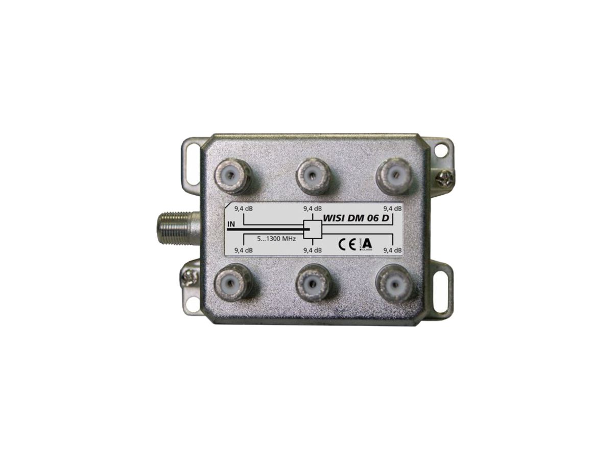 F-Verteiler WISI DM06D 6-fach 9.4dB 5…1300MHz