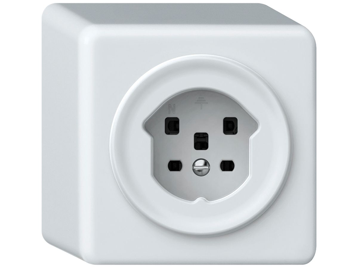 AP-Steckdose origin 1×Typ 25 16A 230V 88×88×54mm weiss
