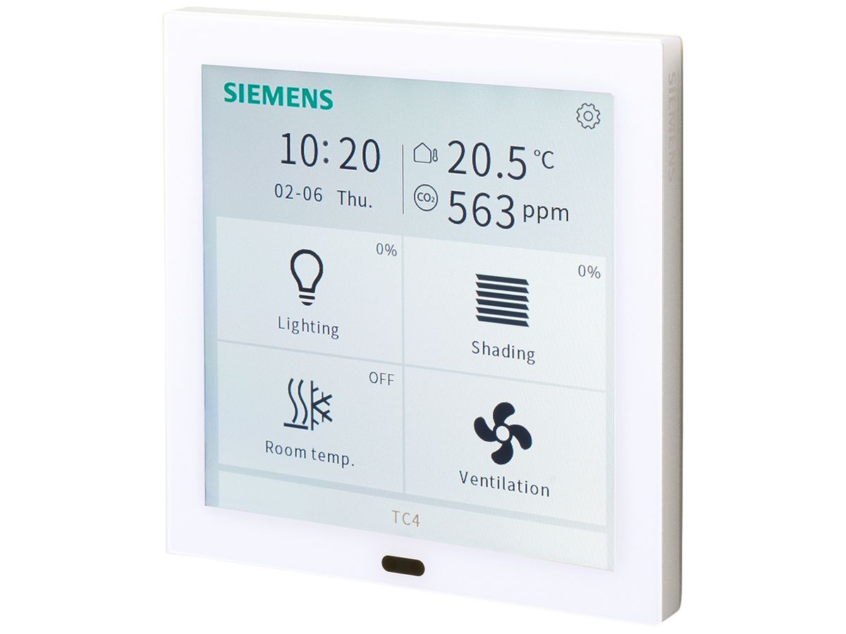 UP-Touchpanel KNX Siemens UP 204S12 4" 480×480px weiss
