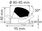 EB-LED-Spot MH maxLUCE ROUND 230 8W 780lm 4000K IP44 DIM Ø95mm Nickel 36°