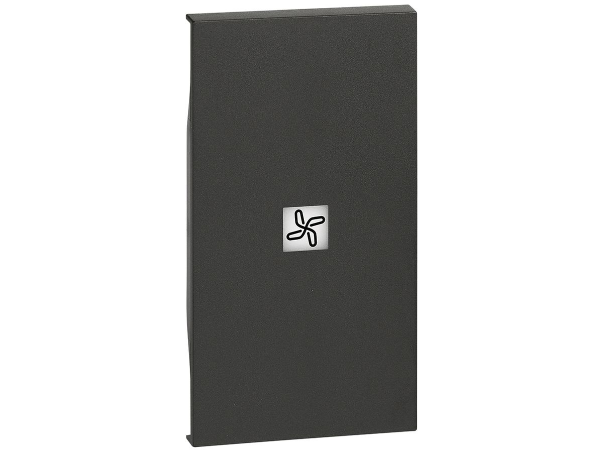 Tastenabdeckung Living Now 2 Module beleuchtbar mit Symbol Ventilator schwarz