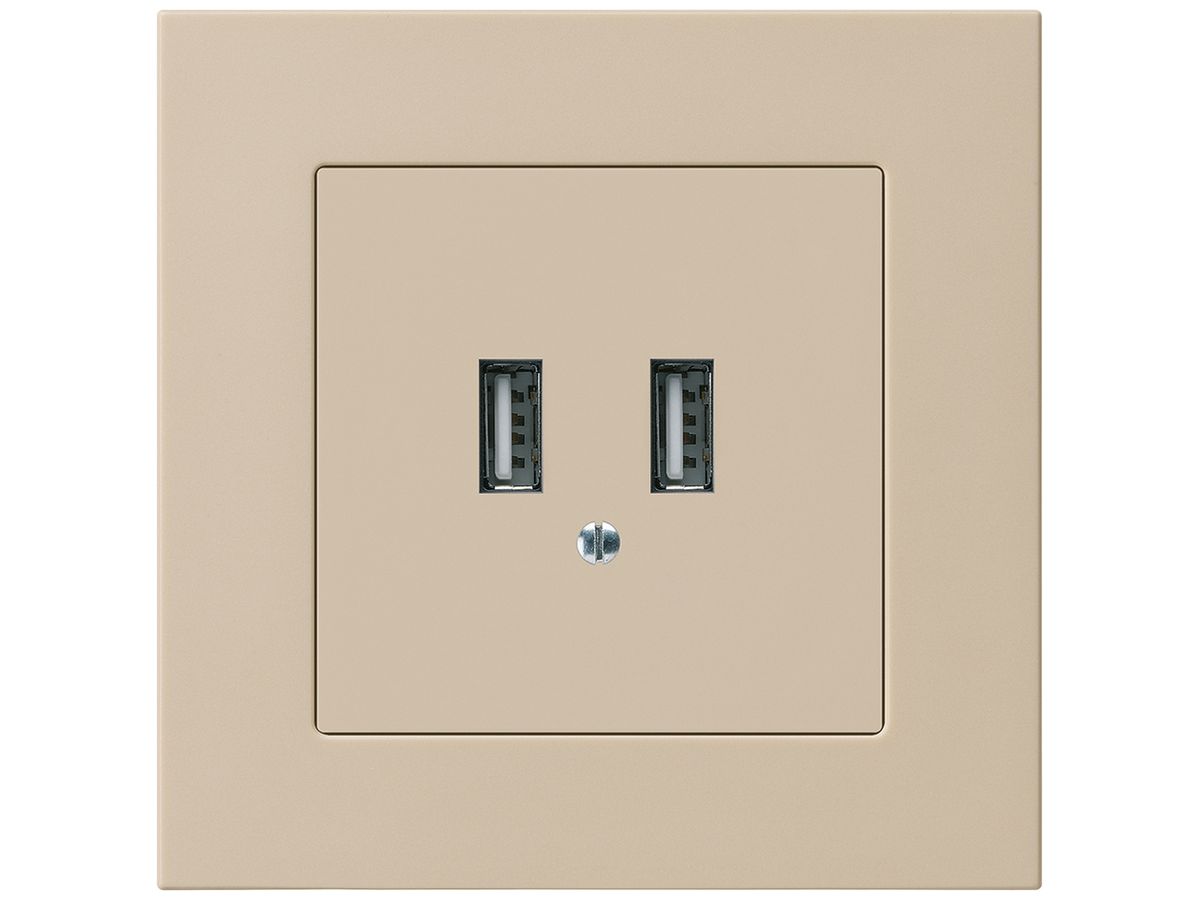 UP-USB-Ladesteckdose Hager kallysto.pro 240V 2400mA beige