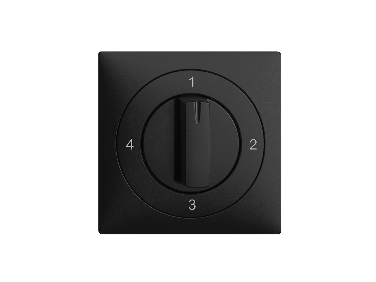 Frontset EDIZIOdue 4-1-2-3 schwarz 60×60mm für Drehschalter