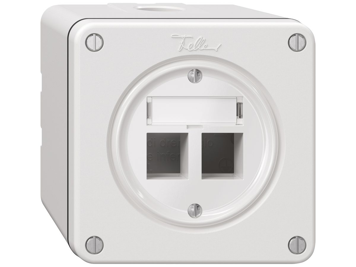 AP-Montageset NEVO Keystone SNAPFIX® für 2 Buchsen 87×87mm ws