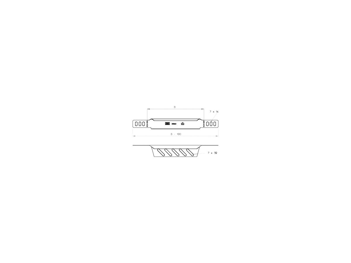 Reduzierwinkel/Endblech Bettermann 35×100mm zu MKS-Kanal