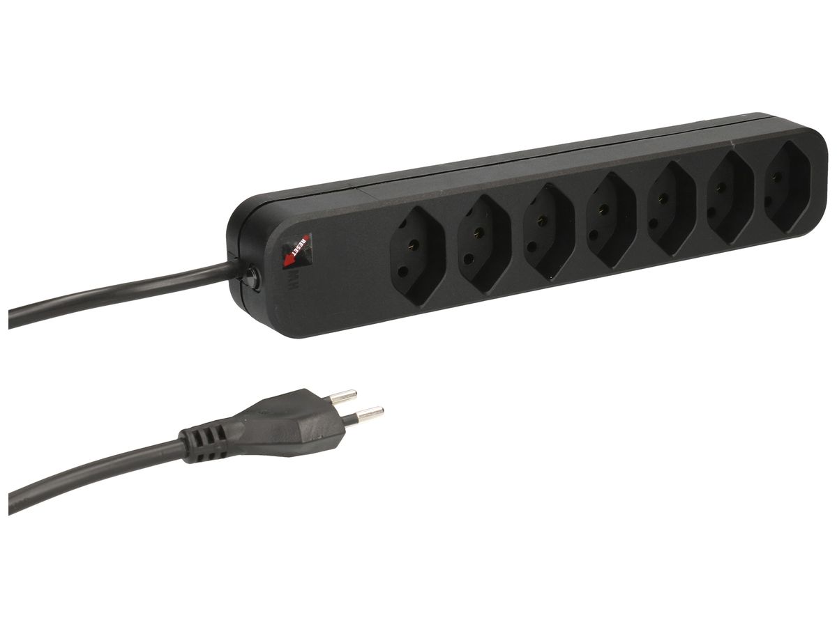 Steckdosenleiste MAX HAURI SWISS LINE 10A 7×T13 5m schwarz