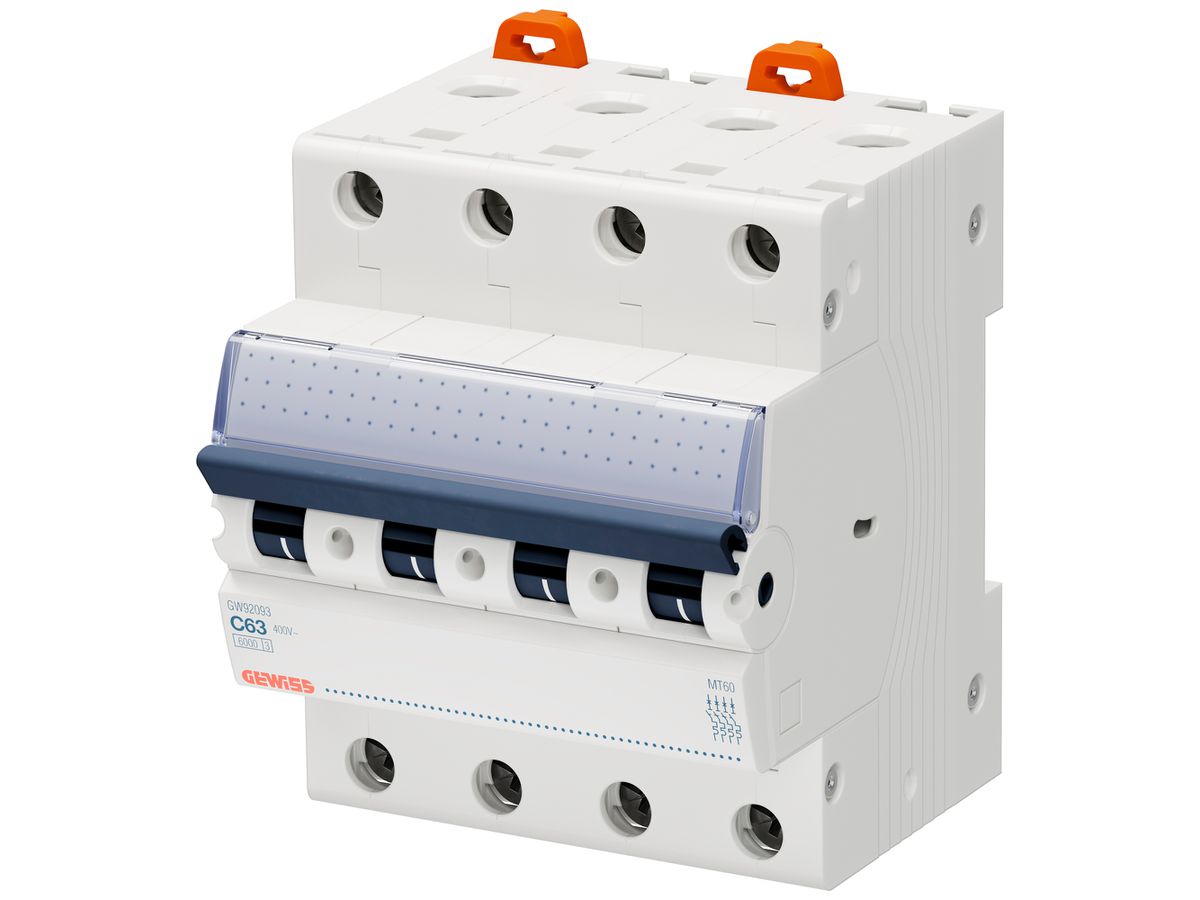 Leitungsschutzschalter Gewiss 90 MCB 4P 400V C 63A 6kA 4TE