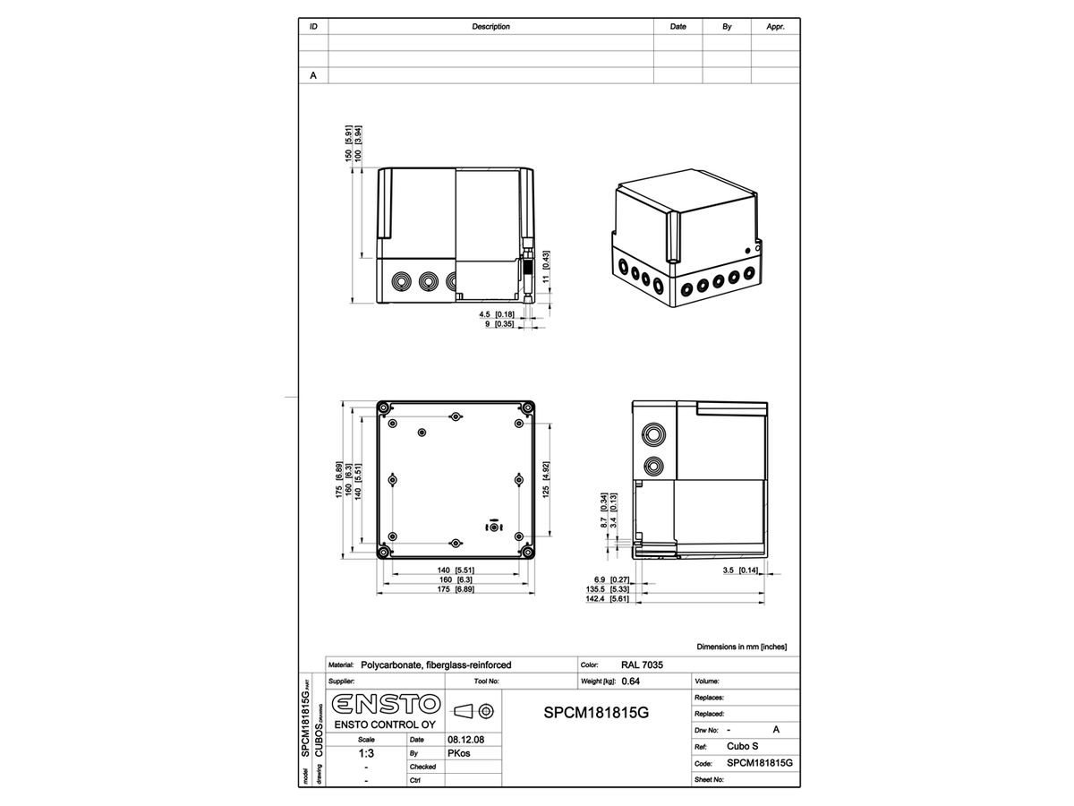 Apparategehäuse CUBO S 175×175×150