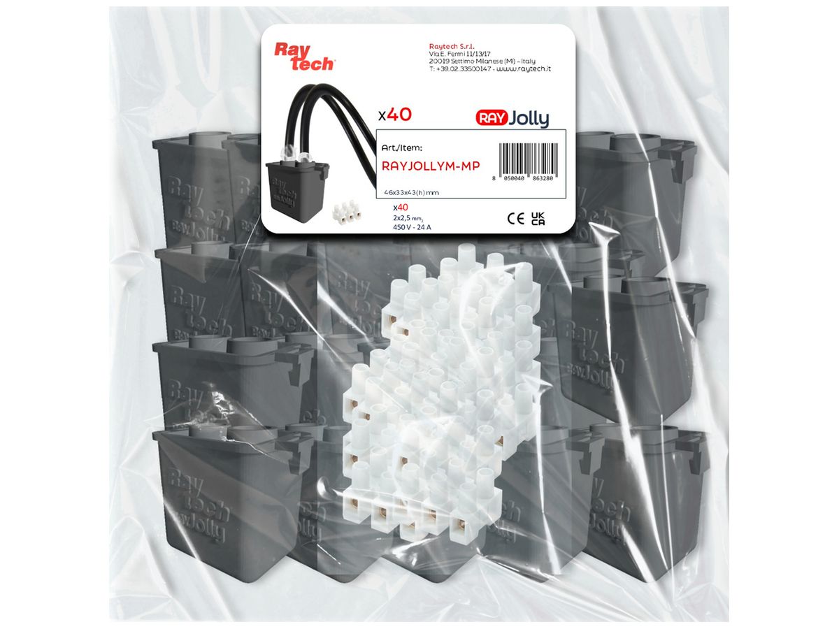 Verbindungsmuffe Raytech RAYJOLLYM-MP mit Gel 1×3×2.5mm² (450V) IP68 40Stk