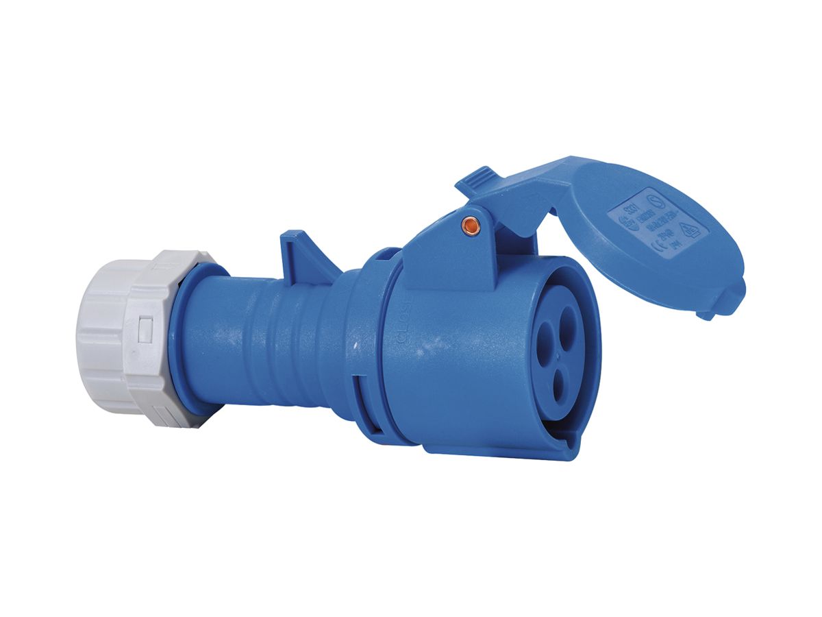 Kupplungssteckdose Brennenstuhl CEE 16A 2L+PE 230V 6h blau Ø65×135mm IP44