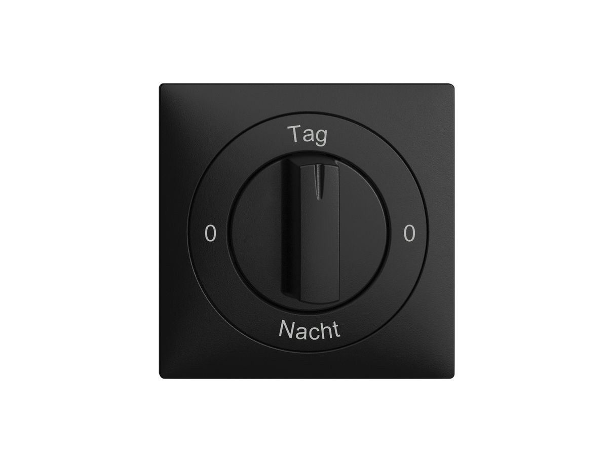 Frontset 0-Tag-0-Nacht EDIZIOdue schwarz 60×60mm für Drehschalter