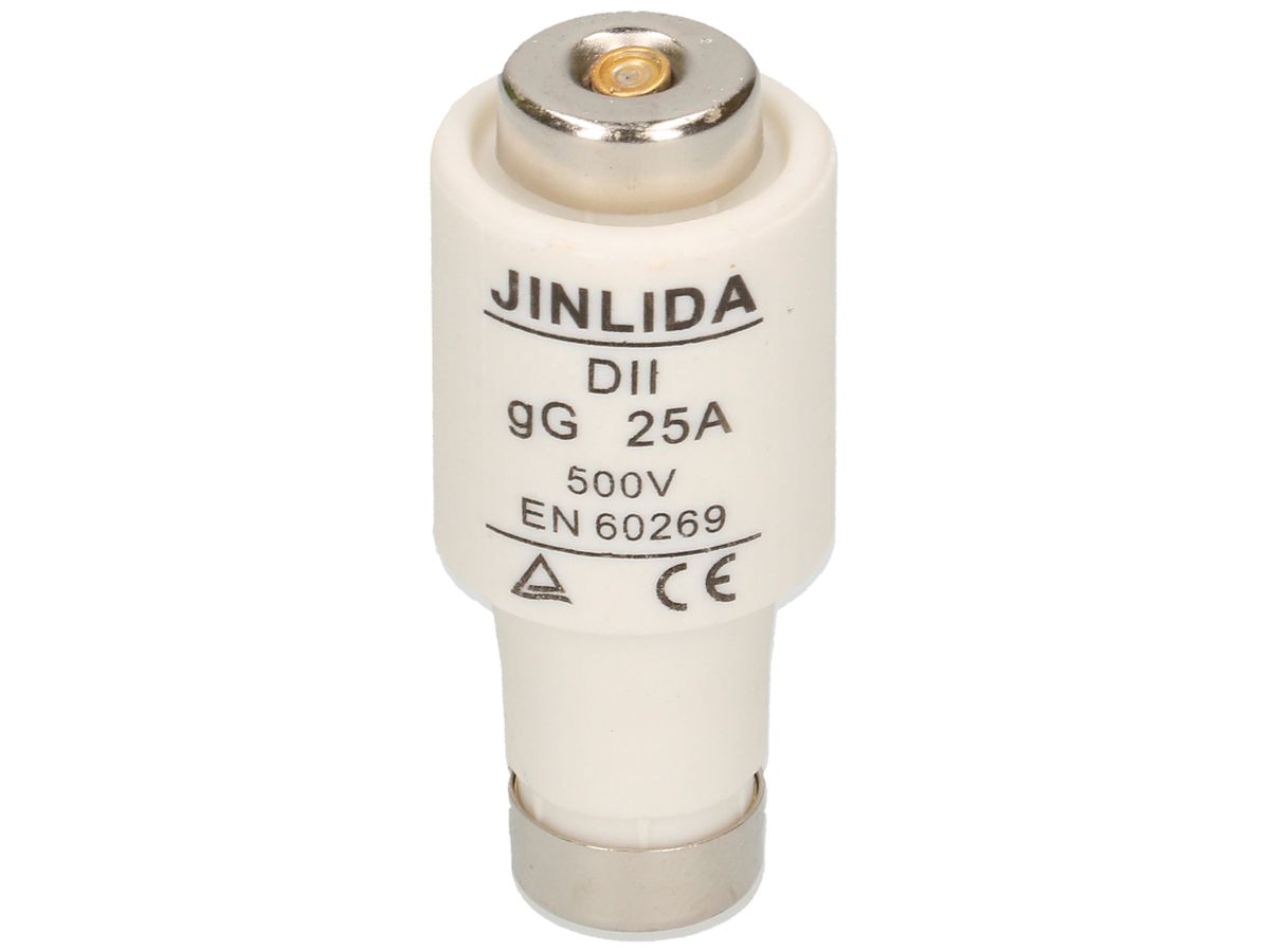 D-Sicherung MAX HAURI DT-II 25A gelb 500V träg 50 KA gG Ø21×48mm 5 Stück