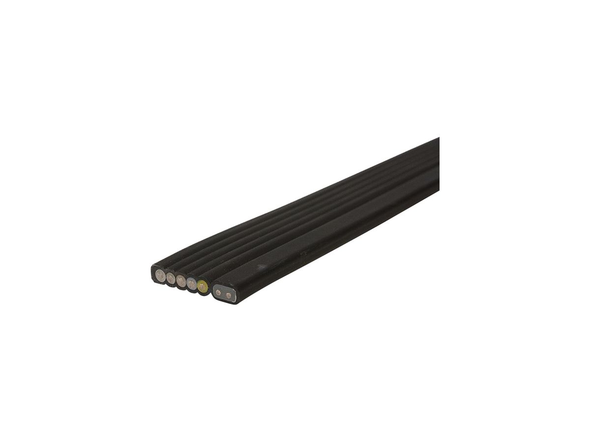 Flachkabel Woertz Combi 5×2.5+2×1.5mm² PVC schwarz Eca