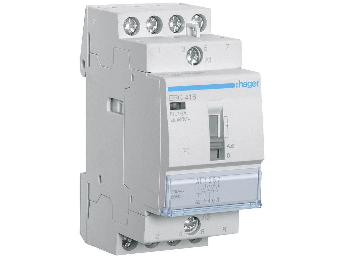 REG-Schütz Hager 230VAC 4 Schliesser 16A 2TE
