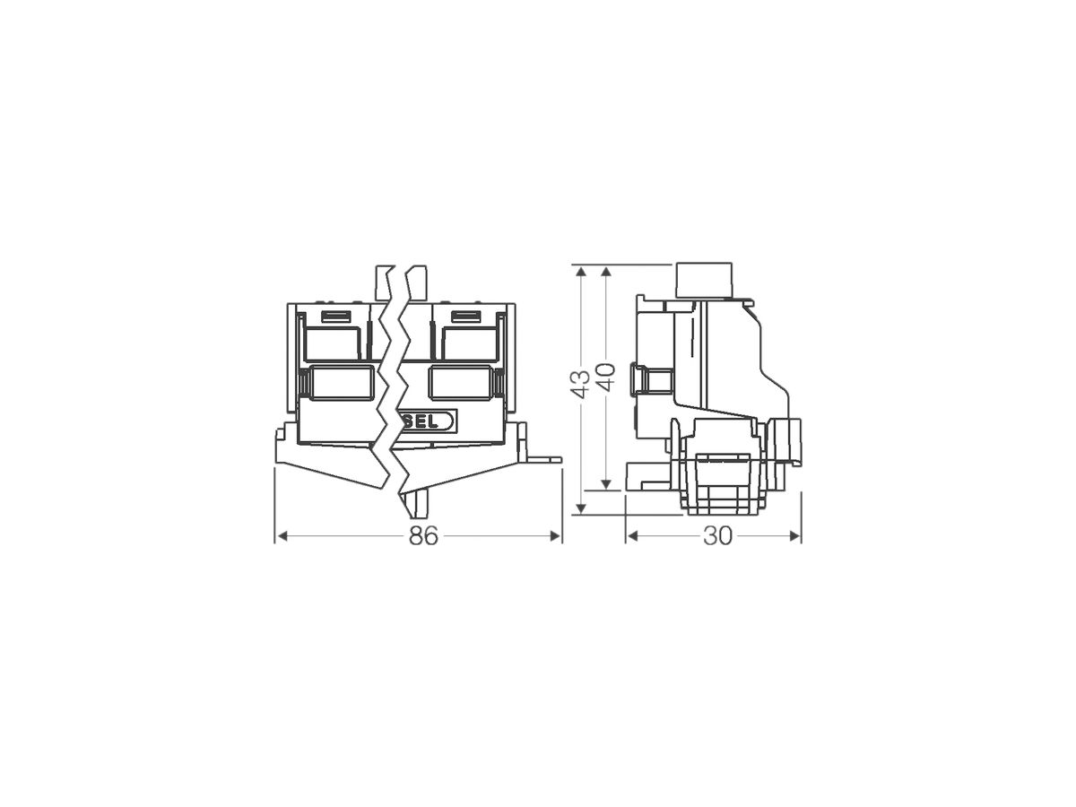 Verbindungsklemme Hensel 2×25mm², 8×4mm²