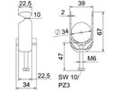 Schnellverleger BET 2056 H-Fuss Kunststoff 28…34mm 1×Kabel Aluminium